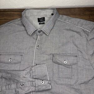 7Diamonds In My Head Shirt Men Sz XL Black Print Classic Fit Pockets Long Sleeve